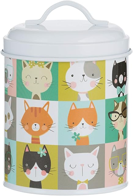 Mason Cash Pawtrait Pets 17 x 11 CM Cat Food Storage Canister, Coated Steel