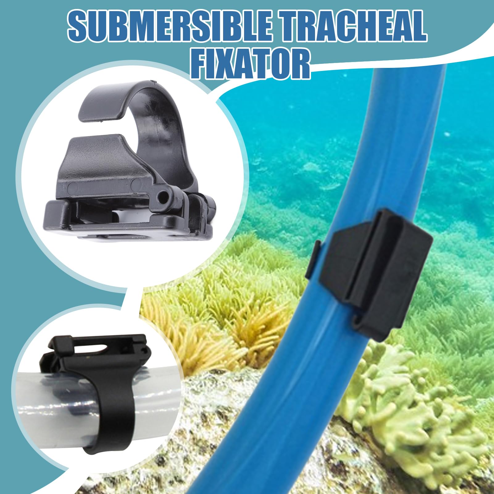 Générique Tauchclip – automatischer Austausch der Schnorchel-Schnalle, Clip, leichte Ausrüstung | zum Tauchen beim Schnorcheln, Unterwasseraktivitäten, , Am