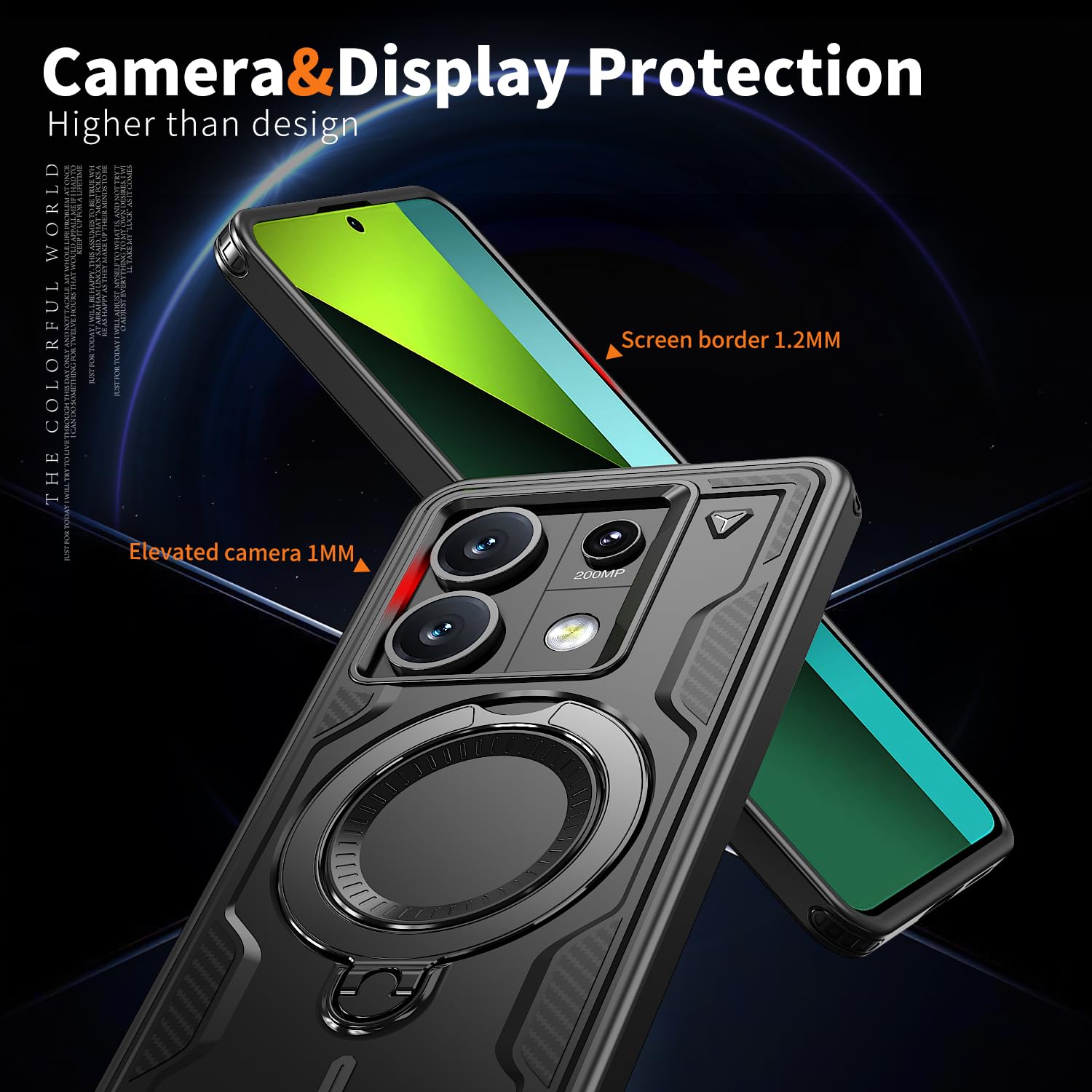 Cover Con Protezione Fotocamera Per Xiaomi Redmi Note 13 Pro 5G/Poco X6 5G, Verde, Con Anello E Supporto Magnetico