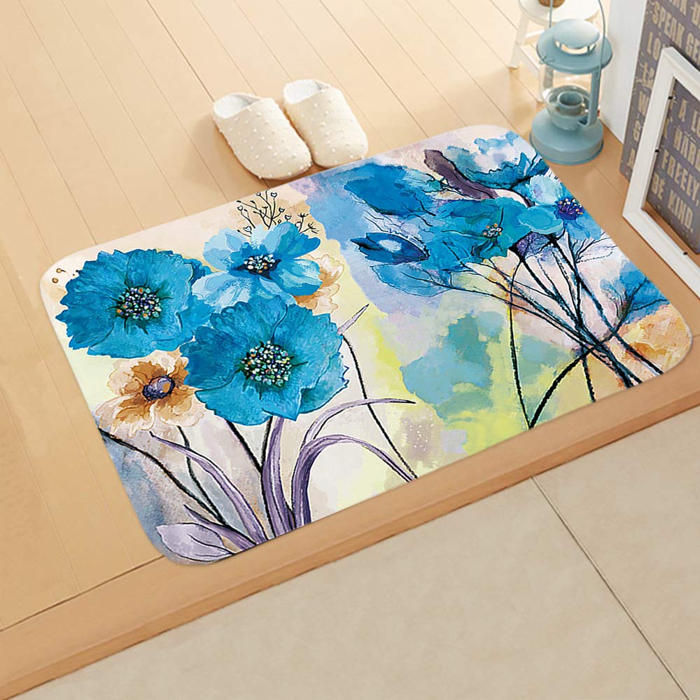 Tapis salon bleu violet vert pour créer une ambiance chaleureuse