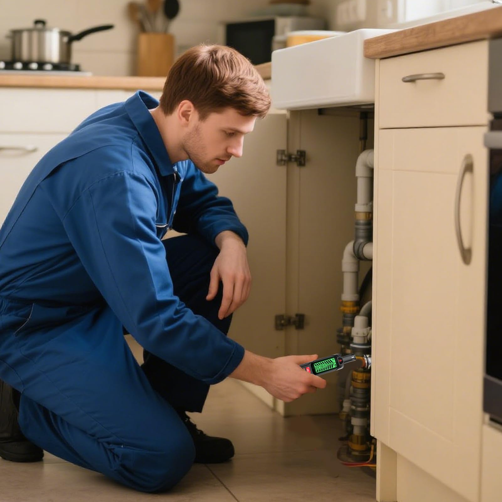 Détecteur de Fuites de Gaz,Avertisseur de Gaz Portable - Analyseur Portable Précis pour Sécurité Maison Cuisine Intérieur Restaurant Hôtel Voiture