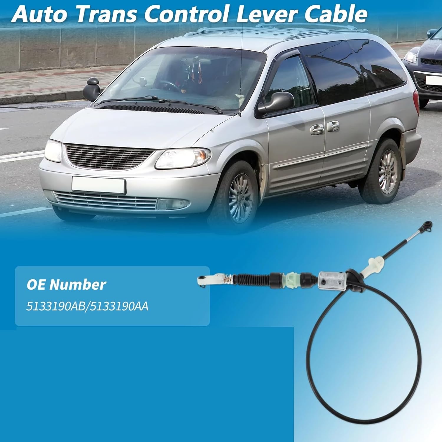Gearshift Cable Compatible With Chrysler For Town For Country 3.3L 3.8L 2005 2006 2007 Car Auto Trans Transmission Gear Shifter Cable 5133190AB