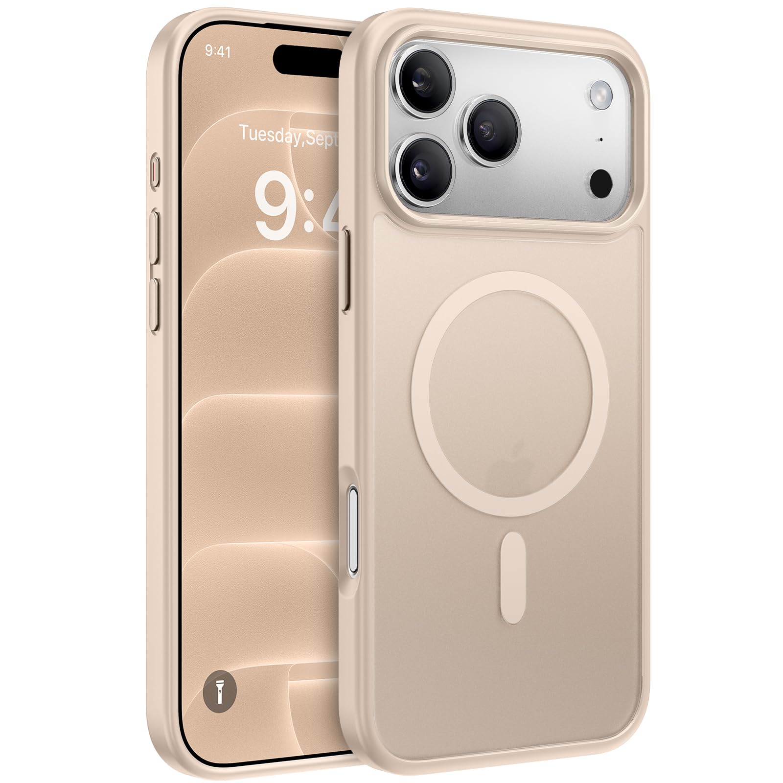 Miracase Magnetic for iPhone 18 Pro Case 6.3", Translucent Matte, Gold