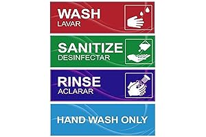 4-Pack Waterproof Sink Labels: Essential Kitchen Sanitation for 3-Compartment Sinks