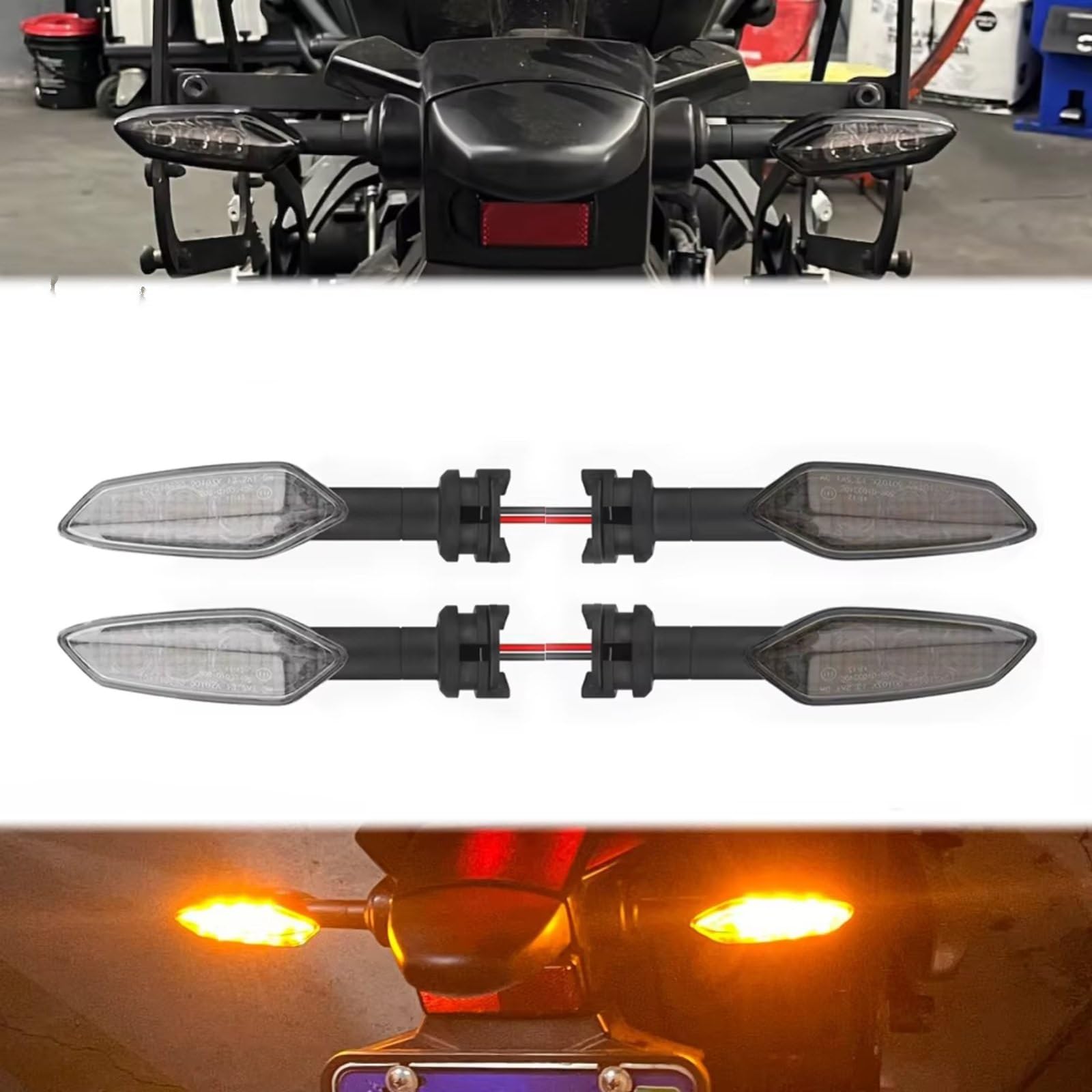 Compatibile con YAMAHA Per XT1200Z 2010-2014 Per YZFR7 2021-2023 Per YZFR15 2008-2010 Per YZFR25 2014-2023 Luce di direzione universale per moto Indicatori Moto(Clear,4pcs)