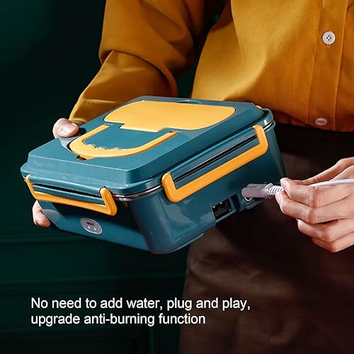 Miniatura 5 de GLOGLOW Fiambrera eléctrica, calentador de alimentos enchufable a prueba de fugas de acero inoxidable 304 para oficina, auto y hogar (#3)