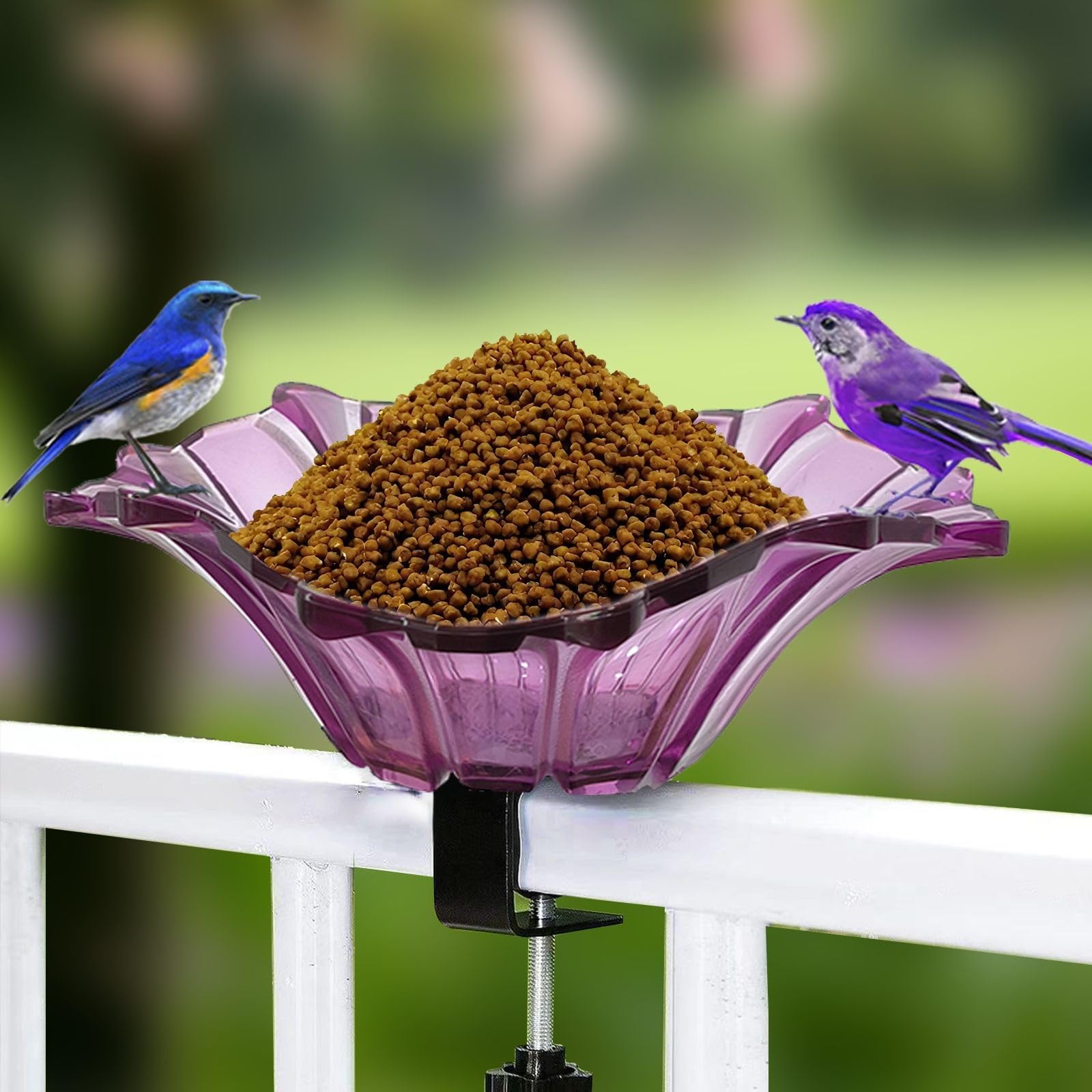 3 PCS Abreuvoir Oiseaux Exterieur, Mangeoire pour Oiseaux Exterieur Et Bain d'oiseaux, Mangeoire Oiseaux Sauvage,Distributeur Nourriture pour Oiseaux Sauvages