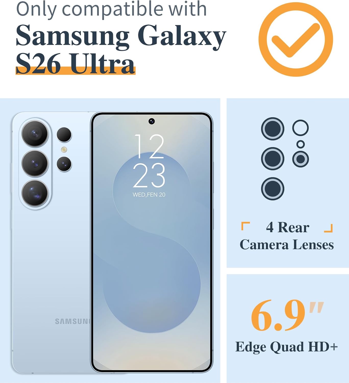 GVIEWIN Bundle - Compatible with Samsung Galaxy S26 Ultra Floral Case (Vibrant Spring) + Magnetic Phone Ring Holder (Glitter/Blue)