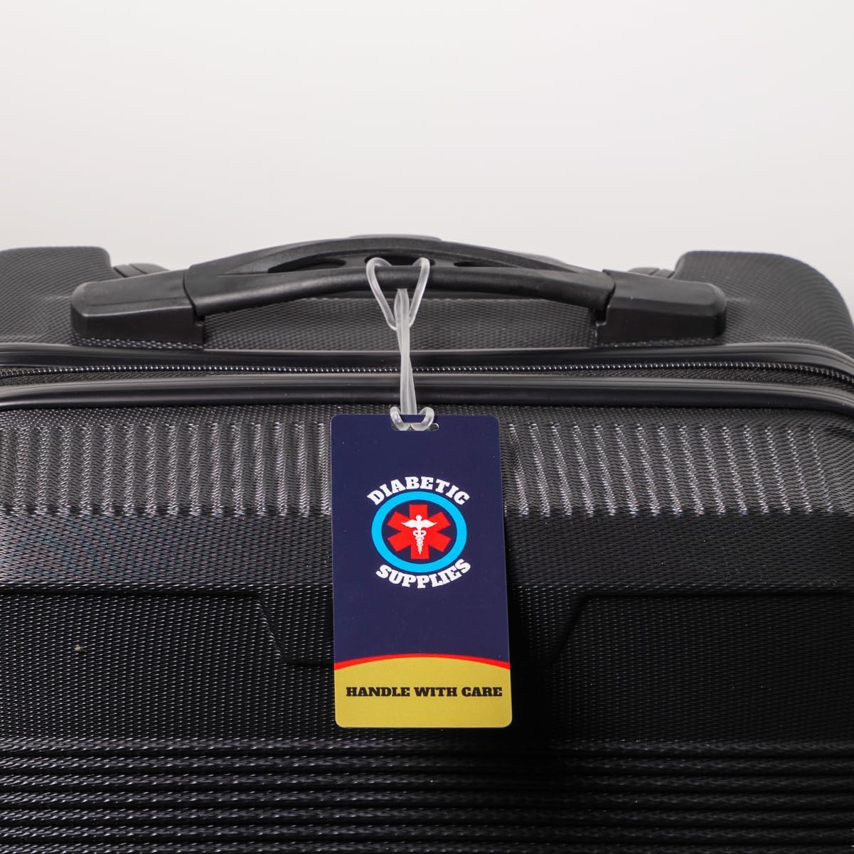 Medical Equipment Luggage Tag - ID Identification Alert Bag Tag for Travel Supplies (2.1" X 4.5", Diabetic - Navy) image 3
