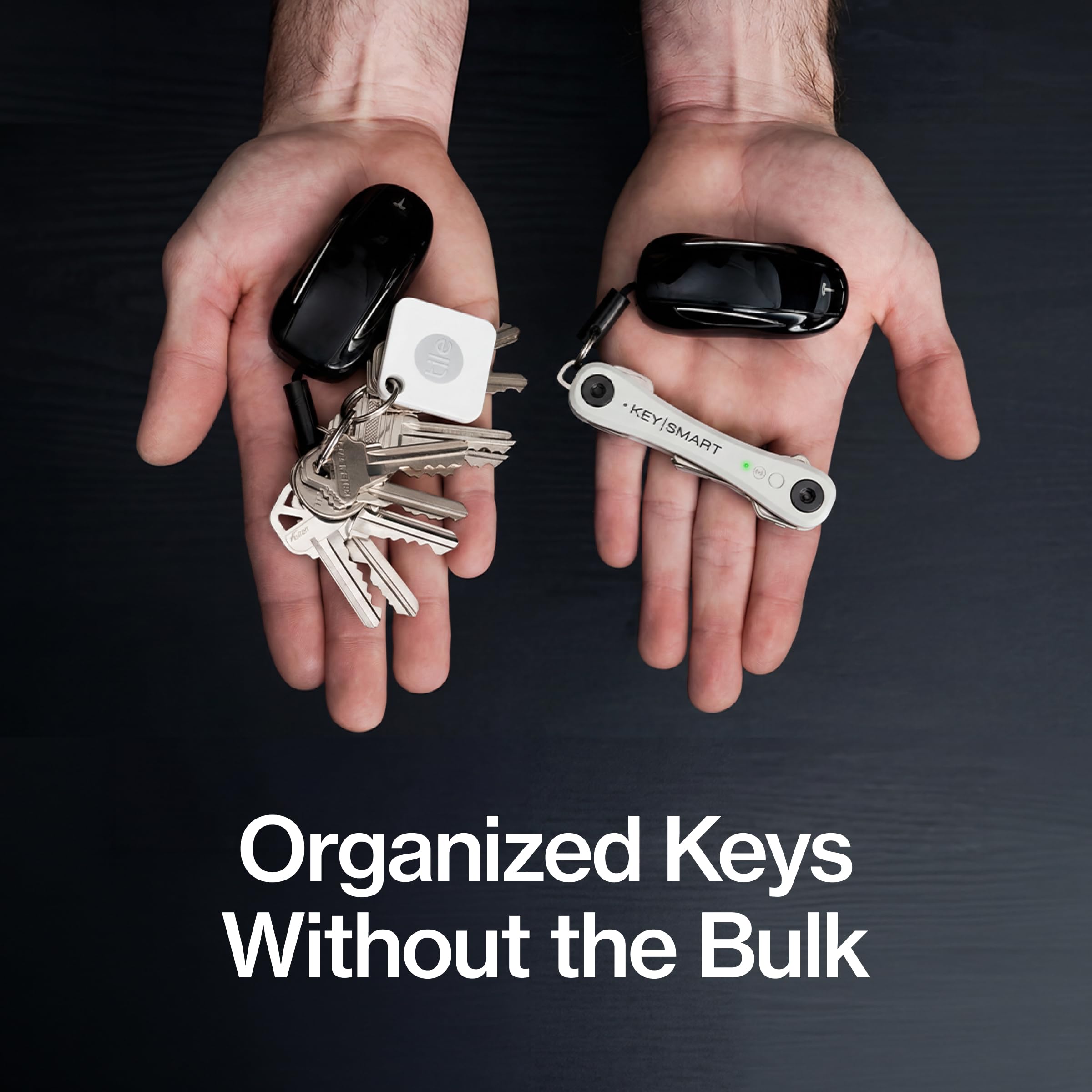 KeySmart iPro Localisateur de clés avec son, porte-clés, compatible avec Apple Find My App, organisateur de clés, suivi de porte-clés compact sans encombrement, batterie rechargeable (jusqu'à 14 clés