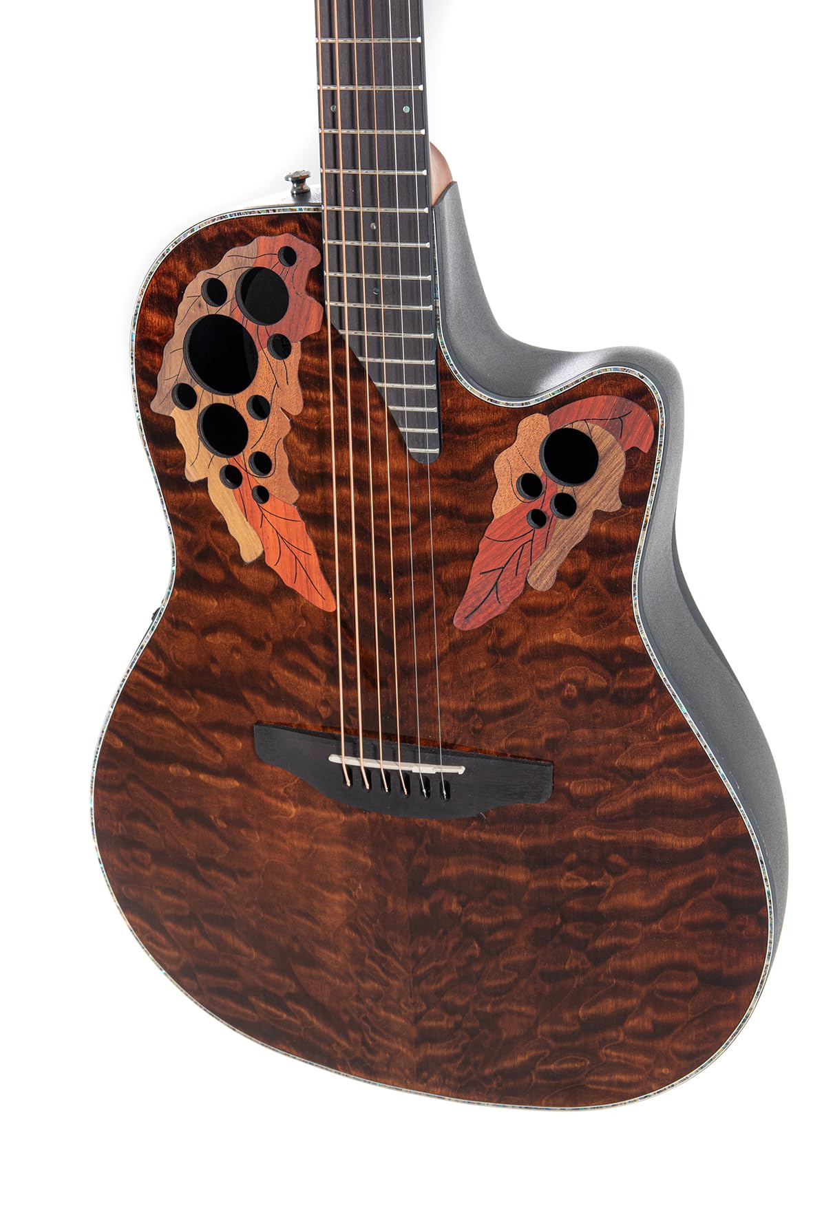 OVATION E-Akustikgitarre Celebrity Elite Plus CE44P Mid Cutaway - Edelholzdecke - Mid-depth Lyrachord Body - Dark Tiger Eye - CE44P-TGE-G