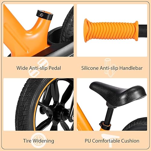 Miniatura 7 de CCCDF Bicicleta de equilibrio para niños de 2 años, bicicleta de empuje de 12 pulgadas, bicicleta deportiva de entrenamiento temprano, asiento y