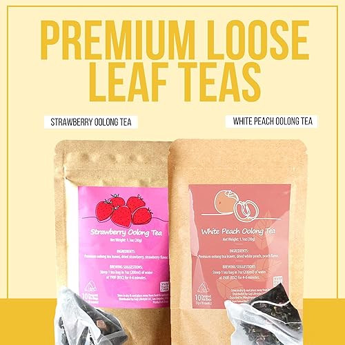 Miniatura 9 de YUMBUCHA Boba Kit - Kit de fabricación de té Boba DIY con perlas de fresa oolong y tapioca - Crea 10 deliciosas bebidas - Exquisitas bolsitas de té