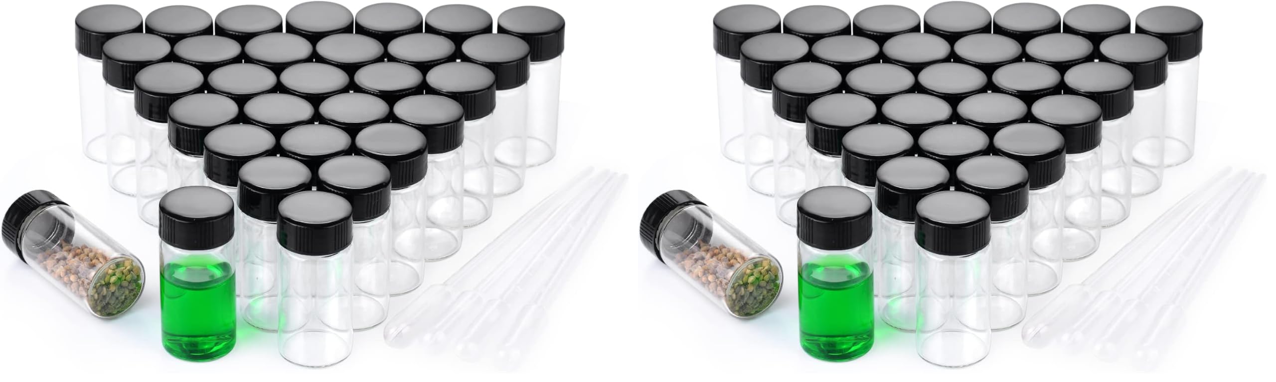 20ml Clear Small Glass Vials 30pcs with Screw Caps(30pcs) (Pack of 2)