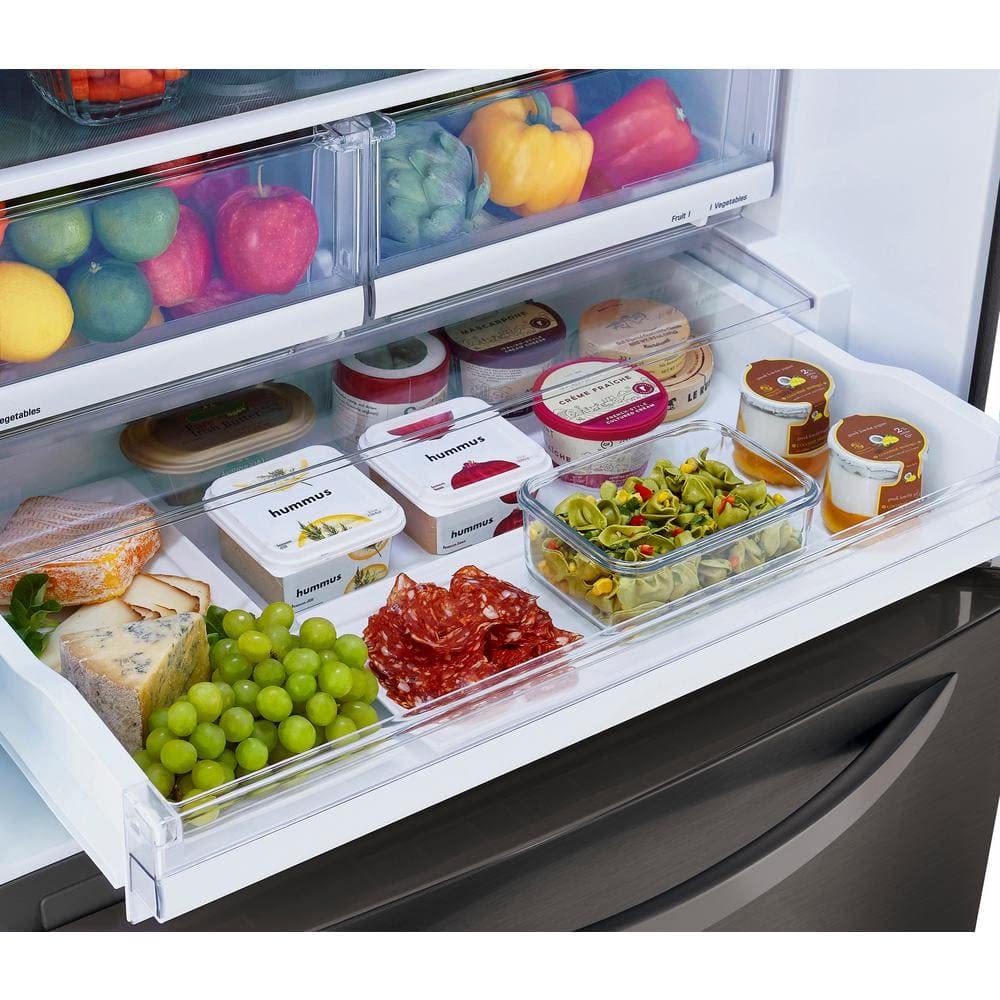 33 In. W 26 Cu. Ft. Bottom Freezer Refrigerator W/Multi-Air Flow And Smart Cooling In Printproof Black Stainless Steel on Fridge.com - View 6