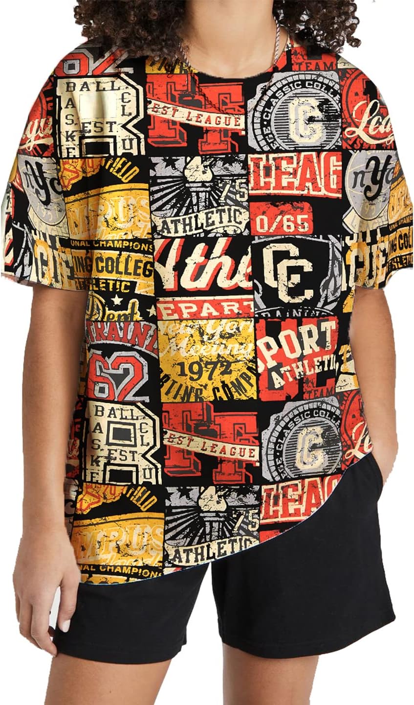 Oversized | Loose Fit | Relaxed Fit | Wide Fit Half Sleeves 100% Cotton Round Neck Printed T-Shirt for Womens/Girls