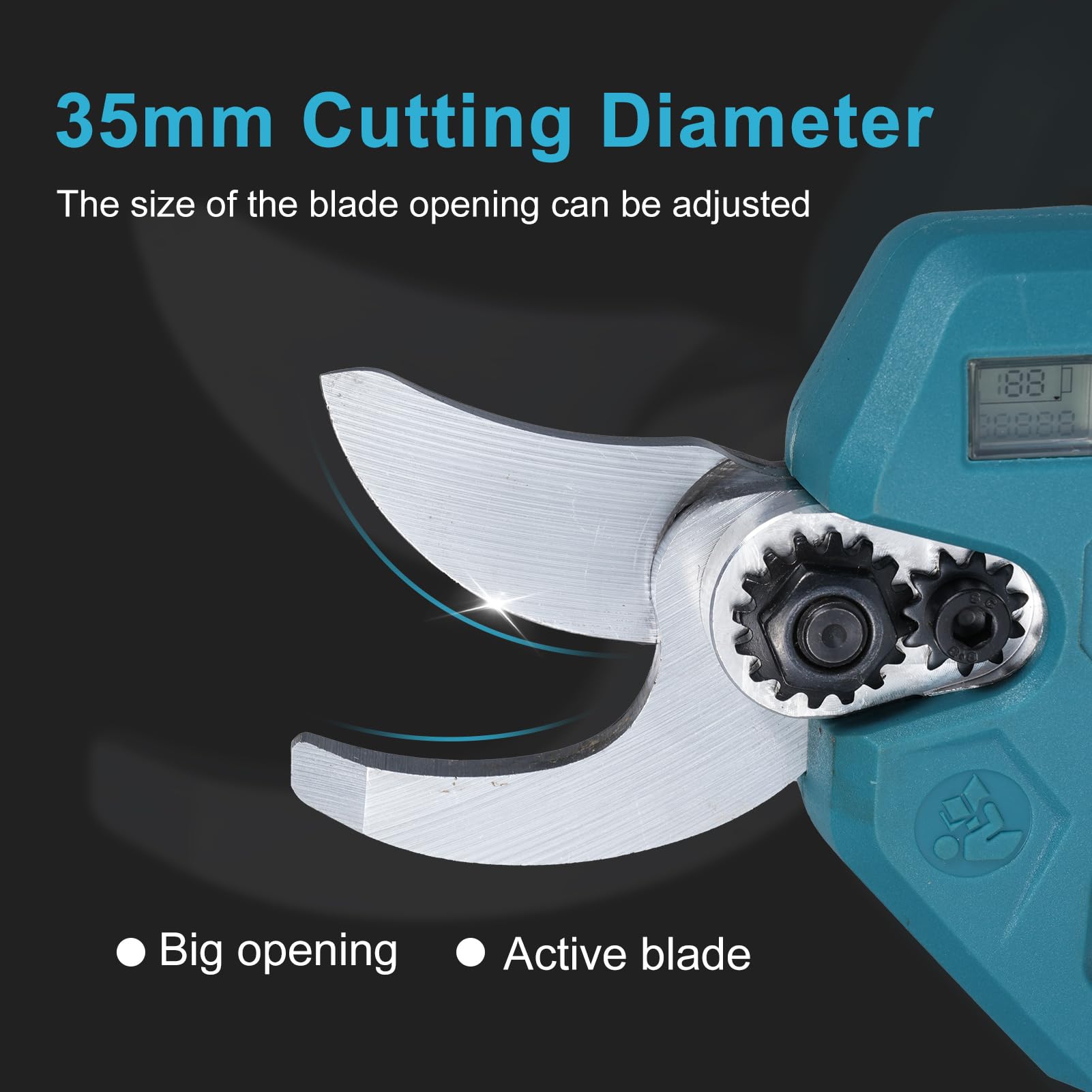 Akku Astschere, Elektrische Gartenschere 35mm für Makita 18V Akku, Bürstenloser Motor, LCD zum Beschneiden von Bäumen Obstbäumen(ohne Akku und Ladegerät)