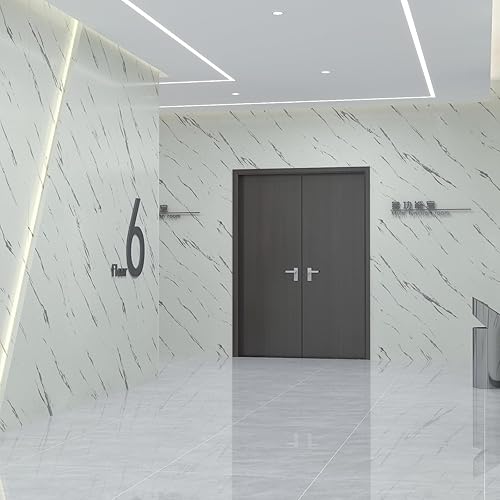 Miniatura 9 de Papel de contacto de mármol grueso de 17.7 x 354 pulgadas, papel tapiz texturizado de mármol blanco y gris, envoltura de vinilo 3D, impermeable,