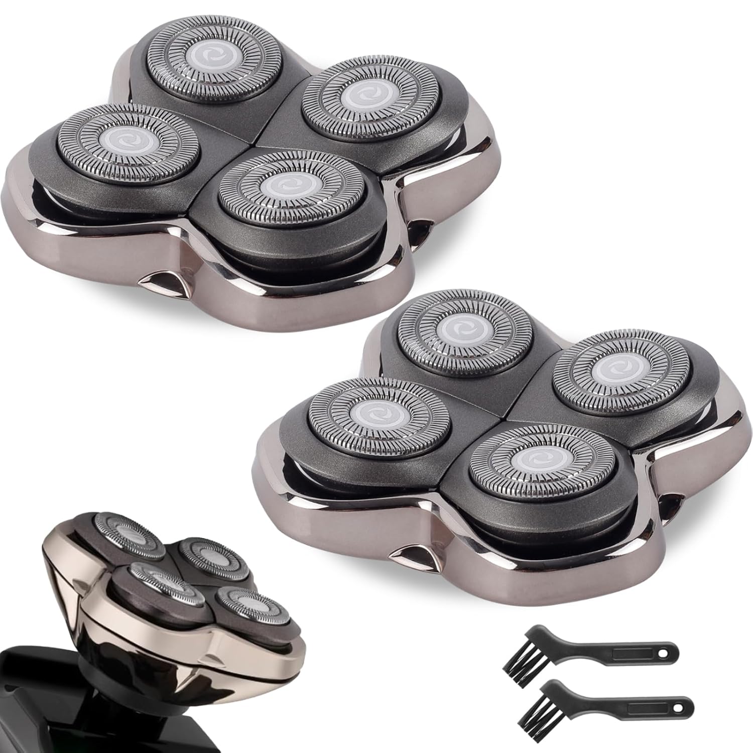 Replacement Head Compatible with Pitbulls Gold PRO,Silver PRO, Platinum PRO,Butterfly Kiss PRO - Hypoallergenic Stainless Steel Shaver Foil Replacement - 4D Floating Razor Blades 3 Pack