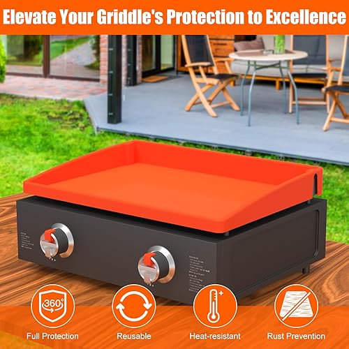 Miniatura 4 de Funda de silicona para parrilla Blackstone, cobertura completa de 22 pulgadas, resistente grado alimenticio, cubierta protectora de superficie de