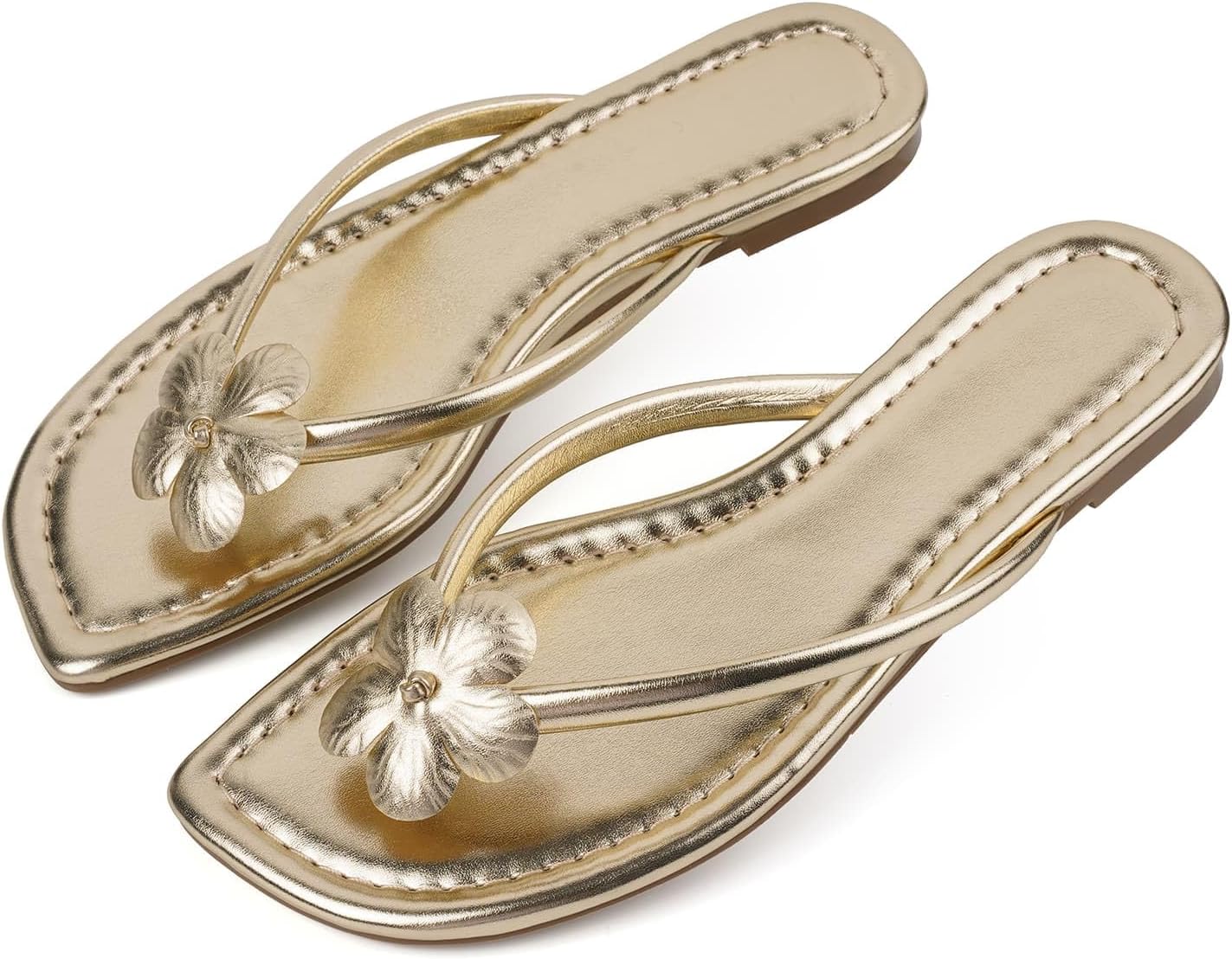 CORNMOOD Womens Flip Flops Thong Sandals Square Toe Slip On Summer Beach Flat Sandals for Women Comfortable Vacation Casual