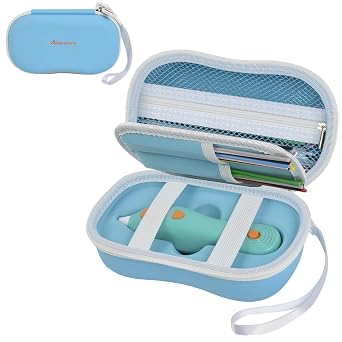 Case Compatible with 3Doodler Start+ Essentials 2024,2023, 3D Pen Set Storage with 4-Pockets Divider for Filament Refill Packs & USB Cable, Kids Art Activity Carrier Box Case Only-Blue