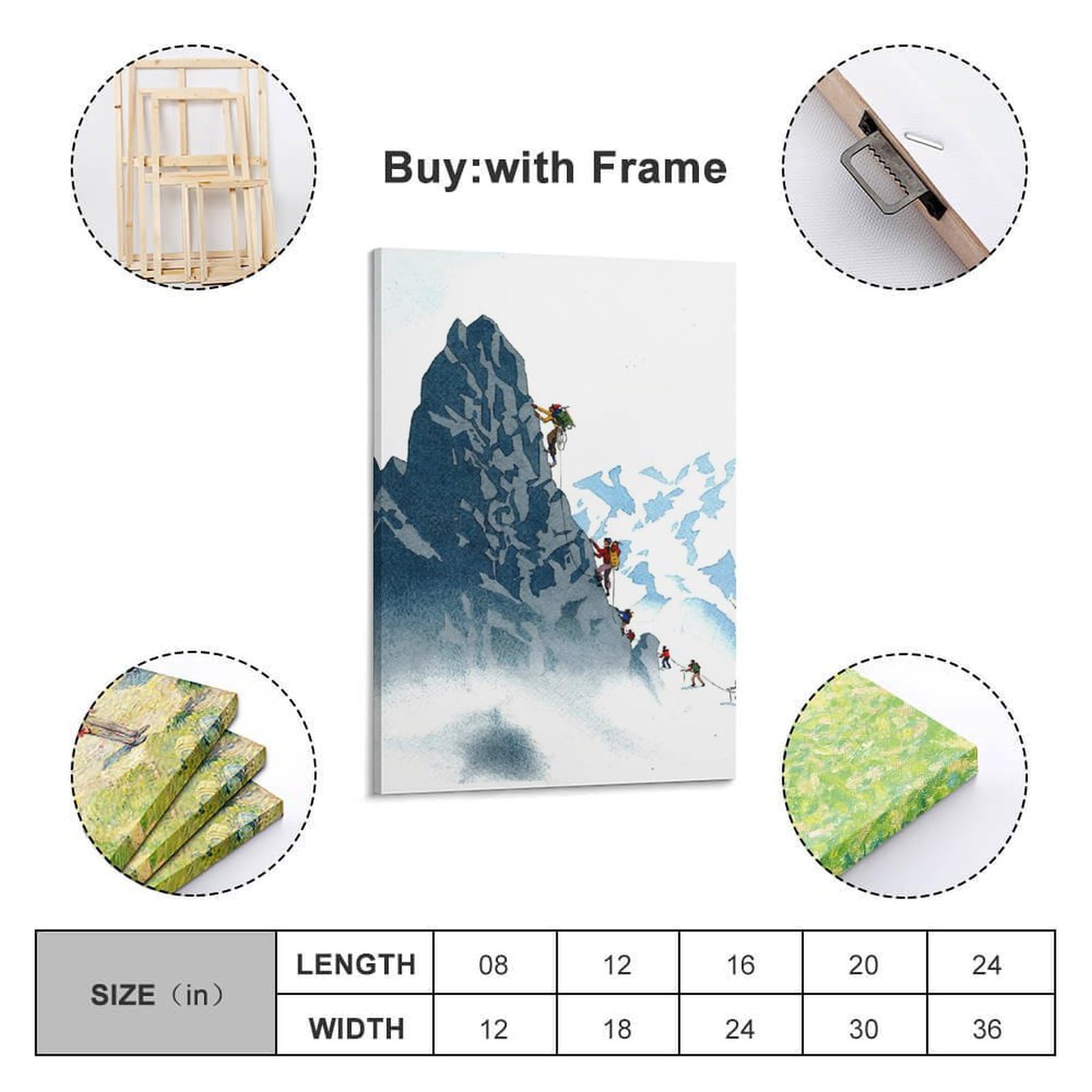 YCGYMX Poster sportivo, stampa artistica da parete su tela, motivo: squadra di arrampicata su roccia, poster decorativo per camera da letto, moderno, per camera da letto, 60 x 90 cm