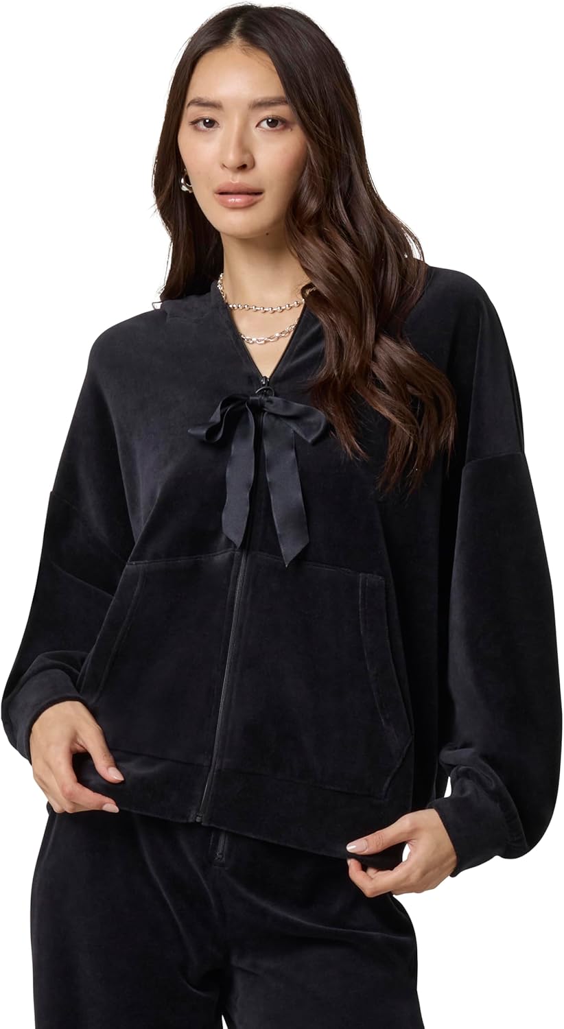 florence by mills Women's Velour Bow Hoodie