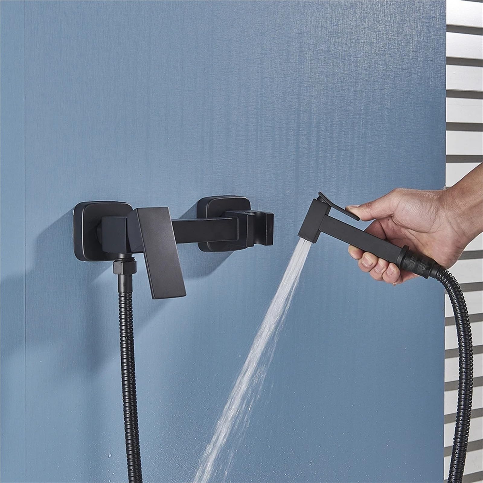 CMBSSTFC Matowe czarne baterie prysznicowe bidetowe Mosiężny higieniczny spray Airbrush Tap Mieszacz ciepłej i zimnej wody Toaleta (szczotkowana C)