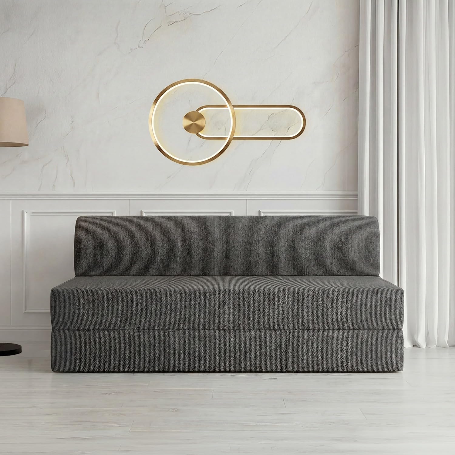 Sleepwell Sofa Cum Bed | 3 Seater 75x60x7 Inch - Folds into a Queen Bed | Comfortable by Day, Supportive by Night Resitec Foam | Washable Zip Cover | Grey | 3 Years Warranty-image-45