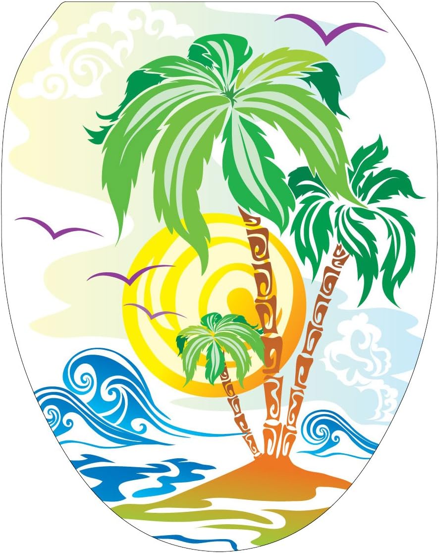 Toilet Tattoos, Toilet Seat Cover Decal, Catch The Wave, Size Elongated