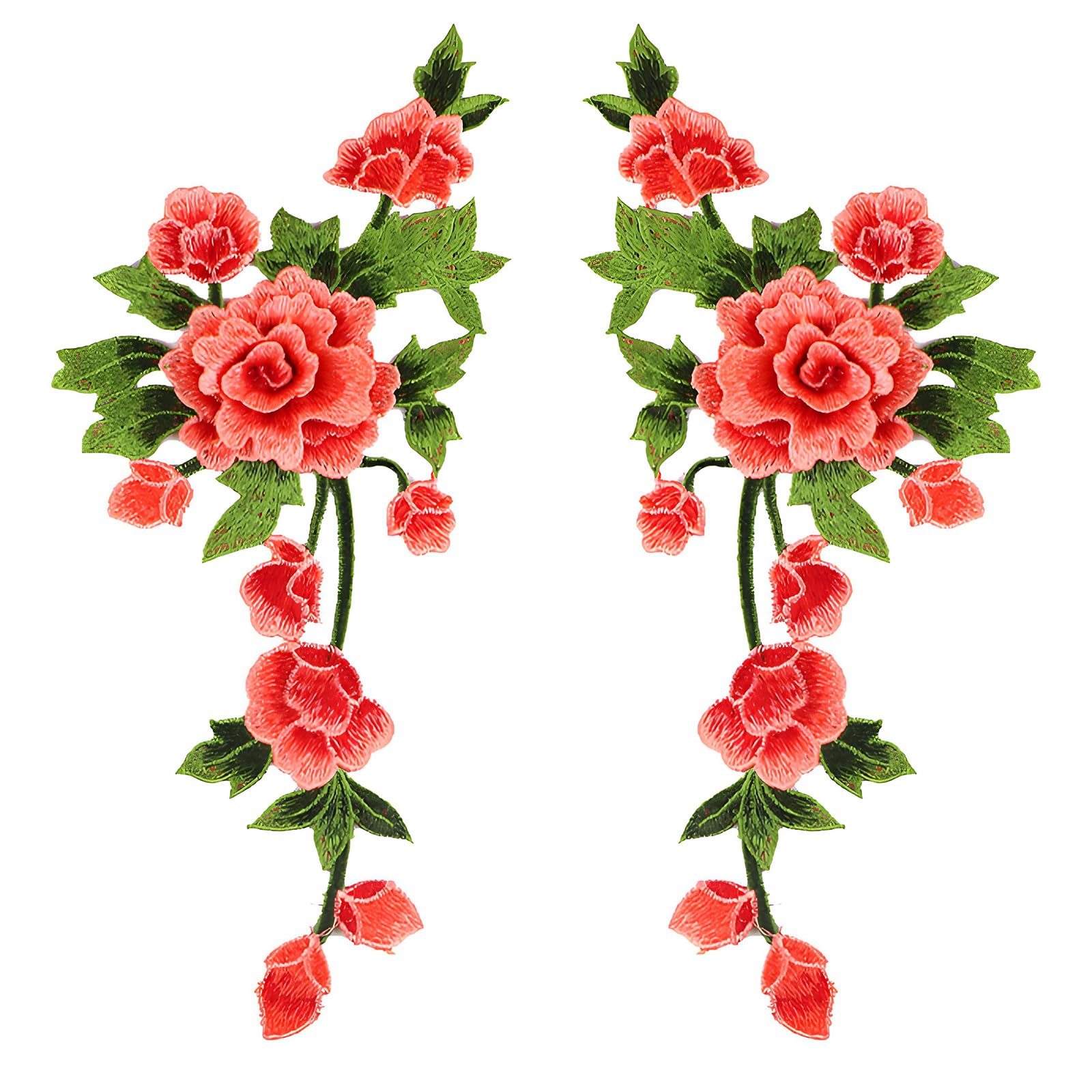 BWANGIAO Pair Of Embroidered Floral Applique Patching With Hollow Designs For Clothing And Accessories Hand Sewing