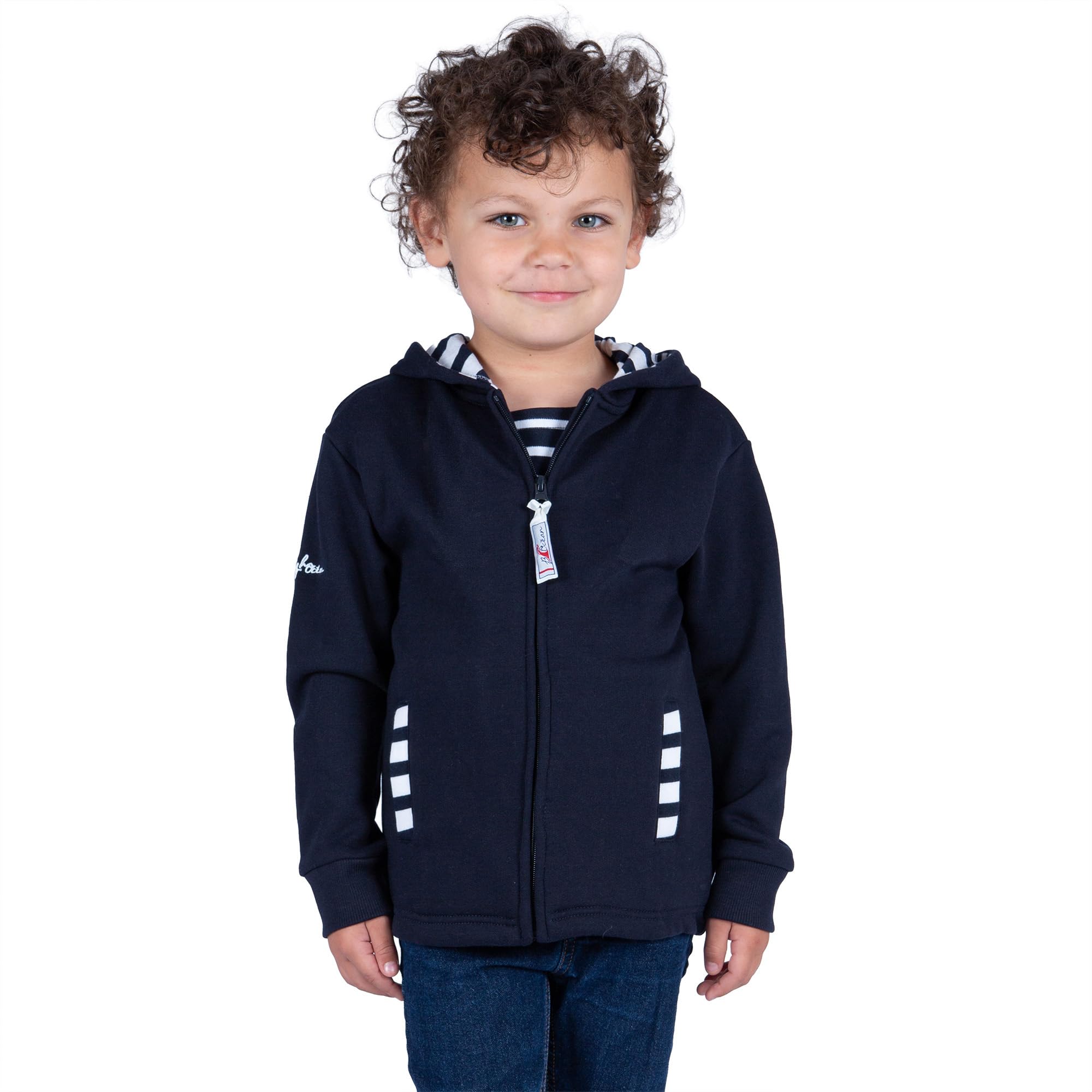 Breizh Ocean - Veste Moleton avec Capuche pour Enfant/bébé MAEL ENFANT - Du 1 an au 14 ans