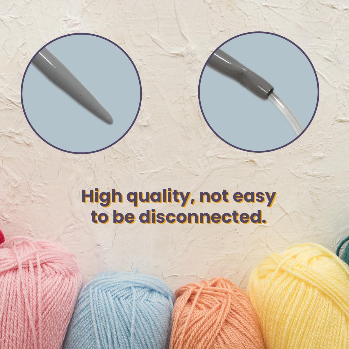 JYC CREATIVE Pair of Knitting Needles 9mm x 35cm, Long Needles with Ergonomic Firm Grip Handle - Image 2
