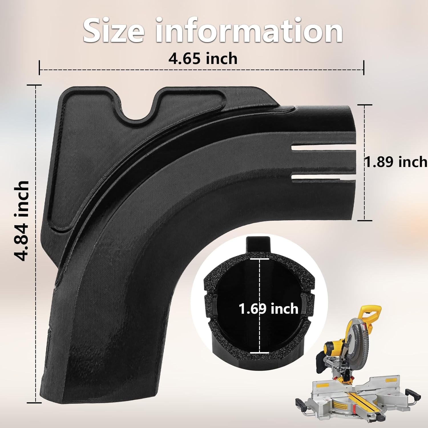 Compatible with Dewalt DWS780 Miter Saw Accessories,for Miter Saw Dust Collector, Fits Standard 5-Gallon Bucket, No Vacuum Needed,Pure Gravity-Based Dust Collection