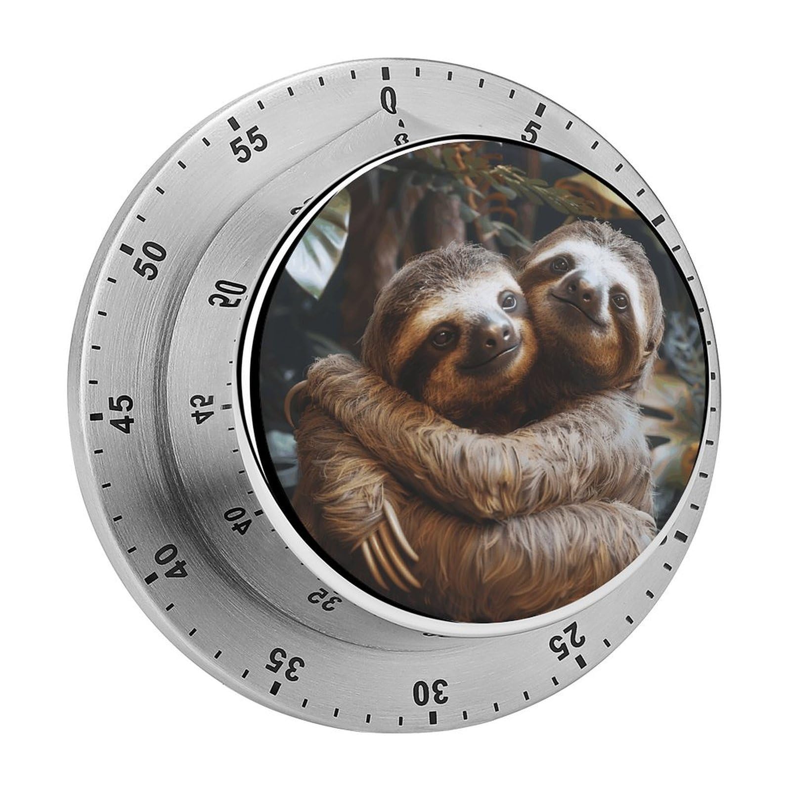Echanical Kitchen Timers 60 Minute Two Sloths Hugging Wind Up Timer Chef Cooking Timer Clock with Loud Alarm, No Batteries Required, Countdown Reminder Magnetic, for Classroom Home Baking