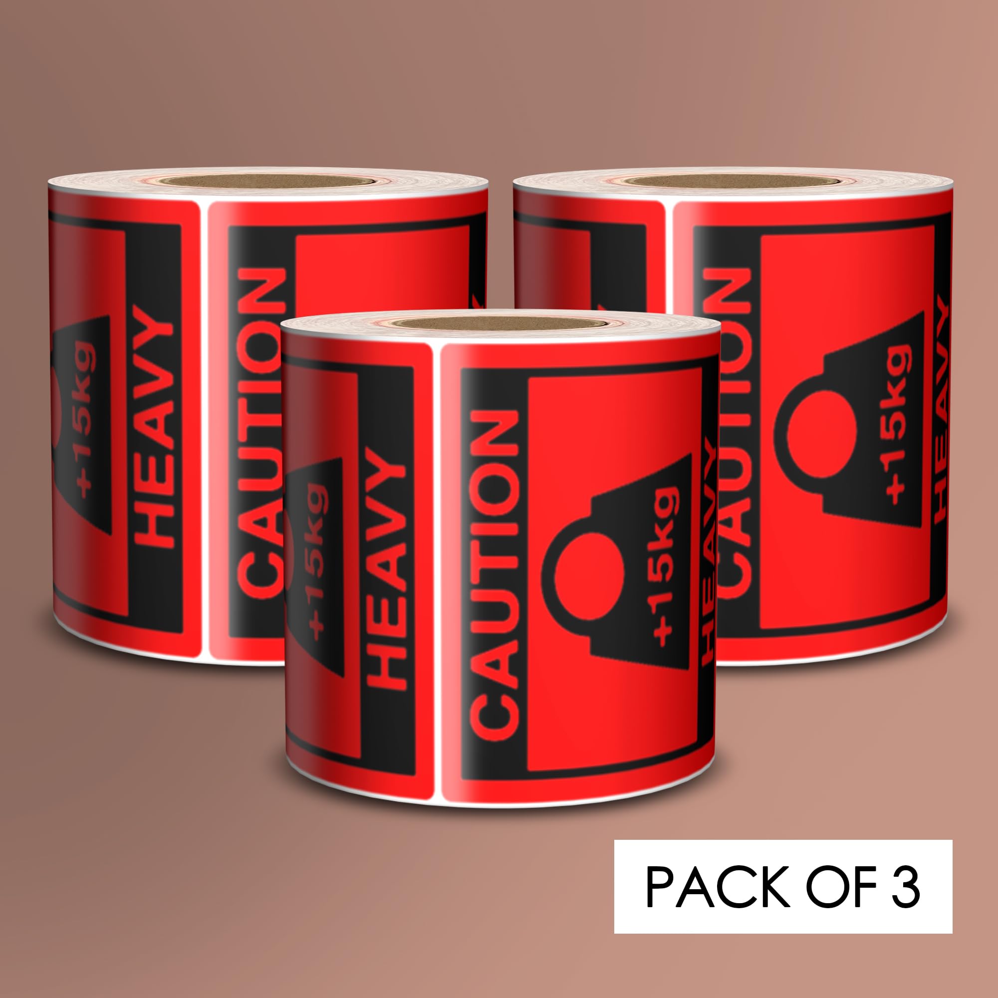 Package Caution Heavy Parcel Sticker Over 15kg 80x80mm 500 Shipping Labels Rolls Warning Labels Self Adhesive Bright Red Parcel Stickers 3 Roll 1500 Sticker