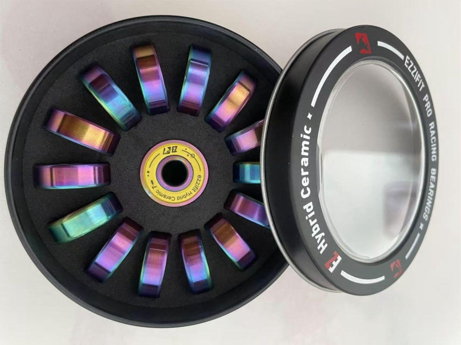 Ezeefit Pro Racing Ceramic Bearings, Black Ball, for Inline and Quad Skates (quad)-image-31