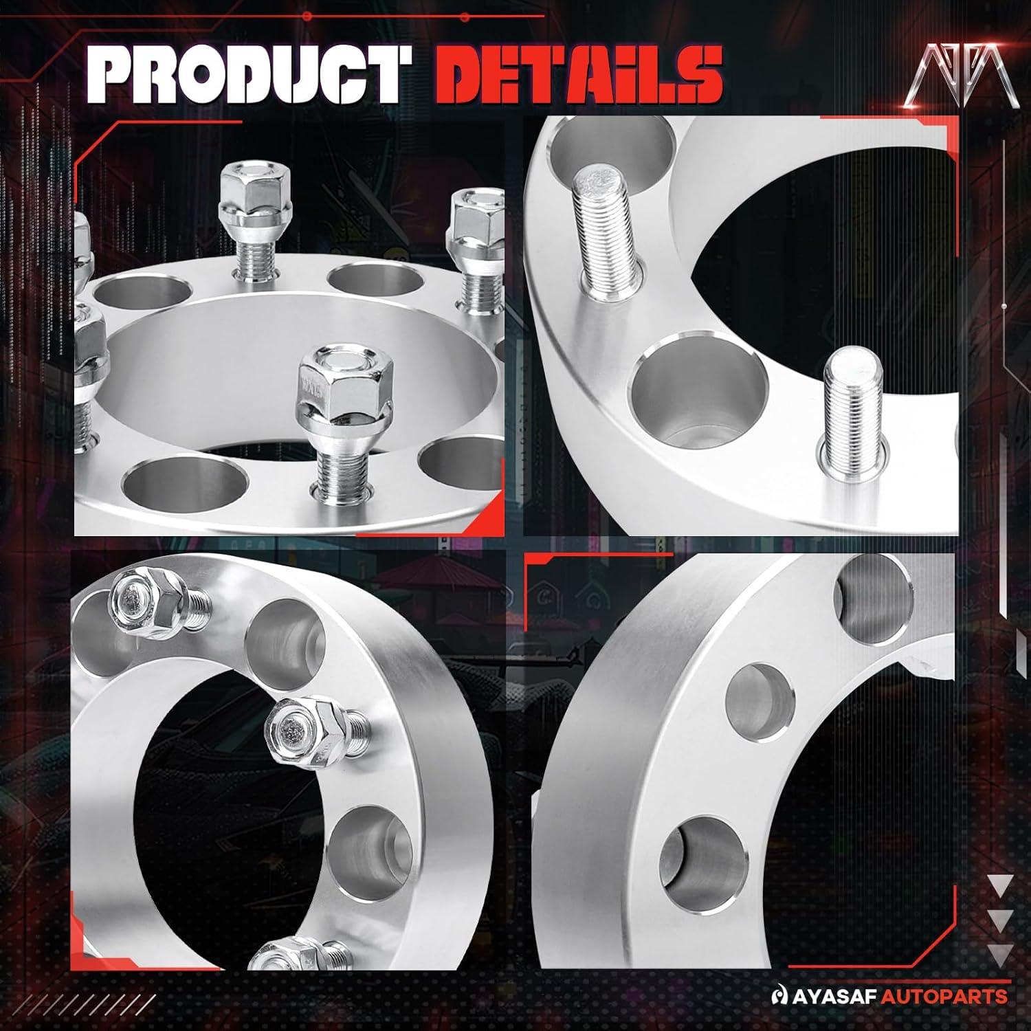 MAYASAF Wheel Spacers [2" THICK, 2 PACK, 6 Lugs] for Toyota Tacoma/Tundra/4Runner/Sequoia, for Ford Courier Pickup, for Mazda 2600 Pickup, for Chevy GMC Dodge, 6X5.5/108mm Bore