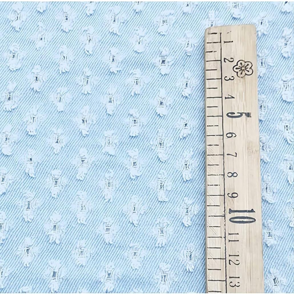 Tela Vaquera Lavada Por Metro 150cm De Ancho Elegante Con Agujeros Rasgados Material Algodón Tela De Vestir Para Ropa Costura De Manualidades No Elástica(Blue 6,1.5x10m)
