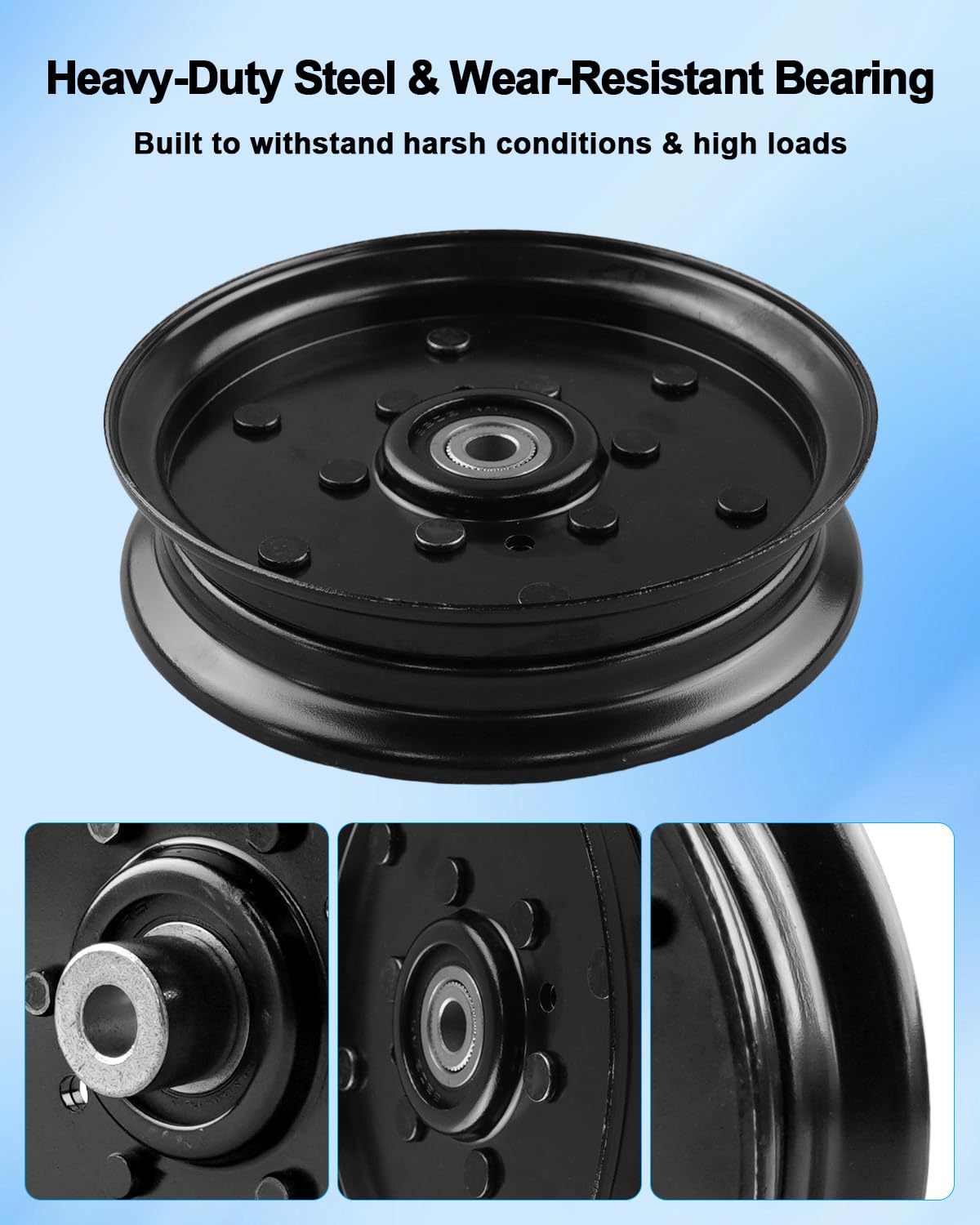 07351200 Idler Flat Pulley Idler Flat Pulley Fit for Gravely ZT HD Pro-Stance Z-Stance Compact Pro-Walk Pro-Turn Ariens Zenith Apex Lawn Mower, Flat Idler Wheel