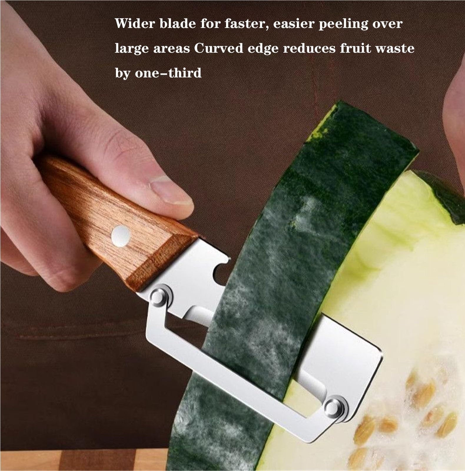 Multi-Functional Vegetable Peeler for Kitchen, Stainless Steel Multifunctional Kitchen Fruit and Vegetable Peeler with Wood Handle and Bottle Opener(3pcs) — Amazon image 2