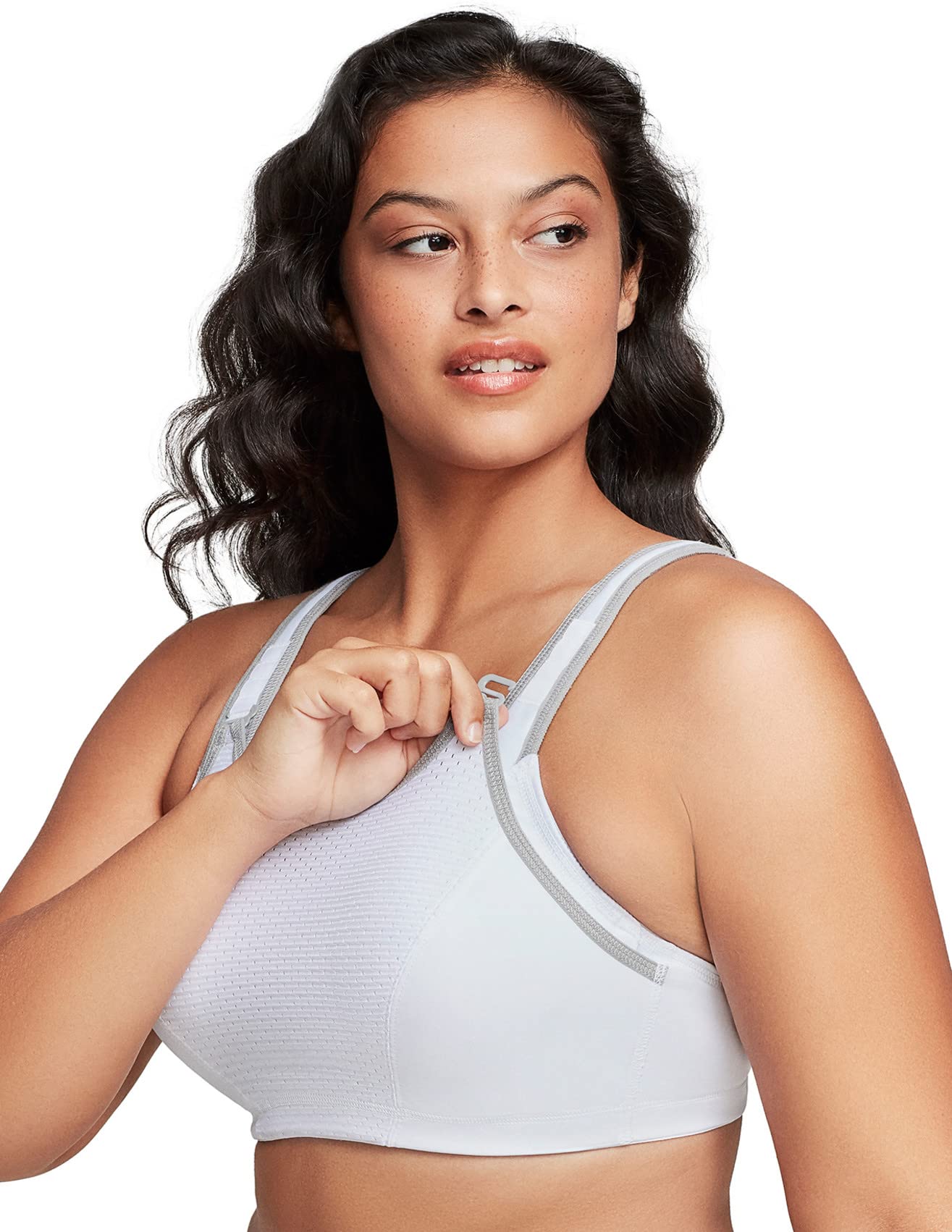 Glamorise Damen Verstellbarer Wonderwire-Hochleistungs-Sport-BH, Grau, 100B