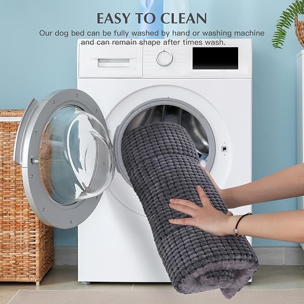 BVAGSS Orthopädisches Hundebett, Waschbar Hundekissen flauschig Hundematte, Umkehrbar Weiche und Warme Hundematte für klein mittel große Hunde XH079 (60x45x4cm,Light Grey) - 4