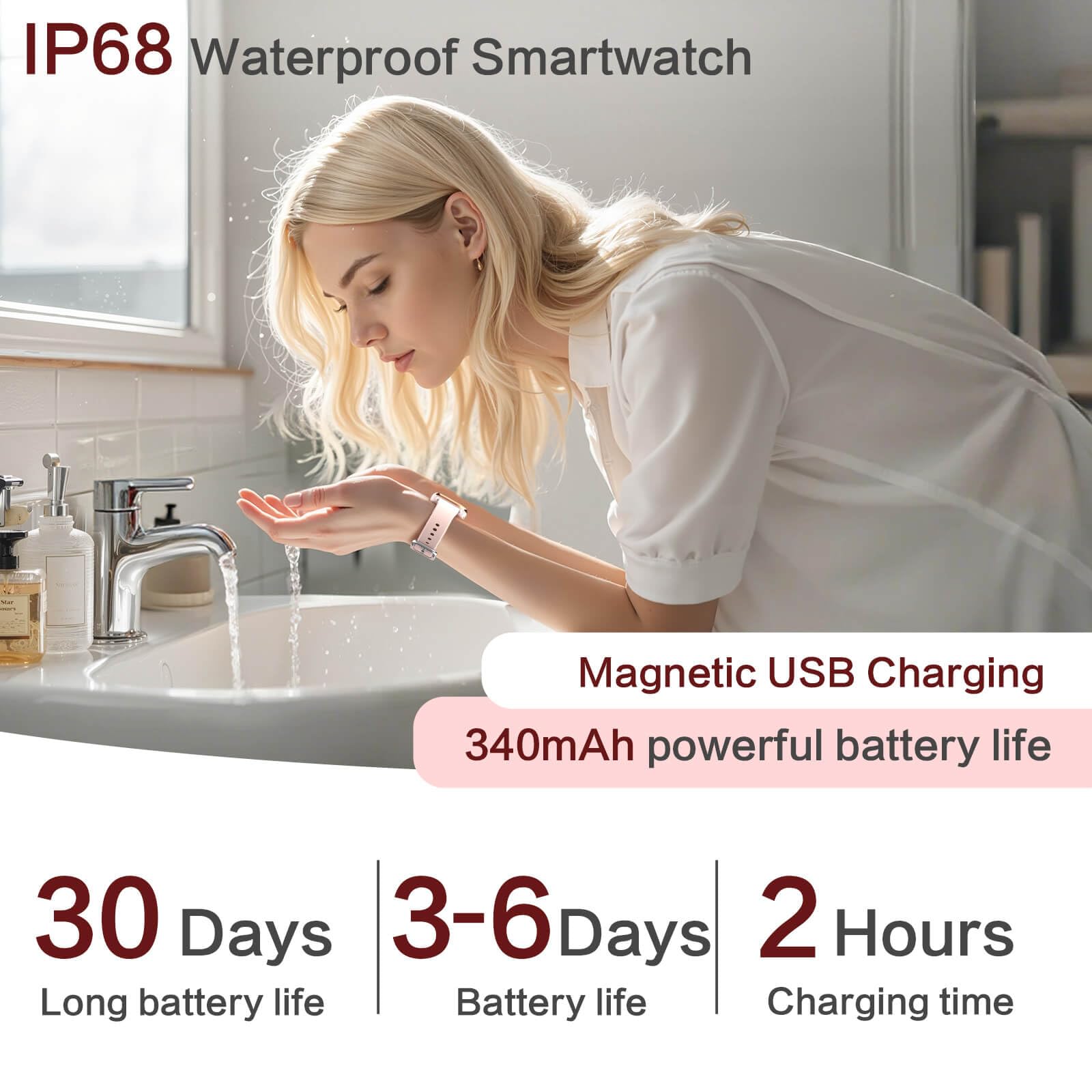 2025 Smart Watches for Women, 1.75'' Lightweight Smartwatch Women with Da GPT AI, 24/7 Sleep/ Heart Rate/ SpO2/ Blood Pressure Monitor, 120 Sport Fitness Tracker, IP68 Waterproof for Android iOS