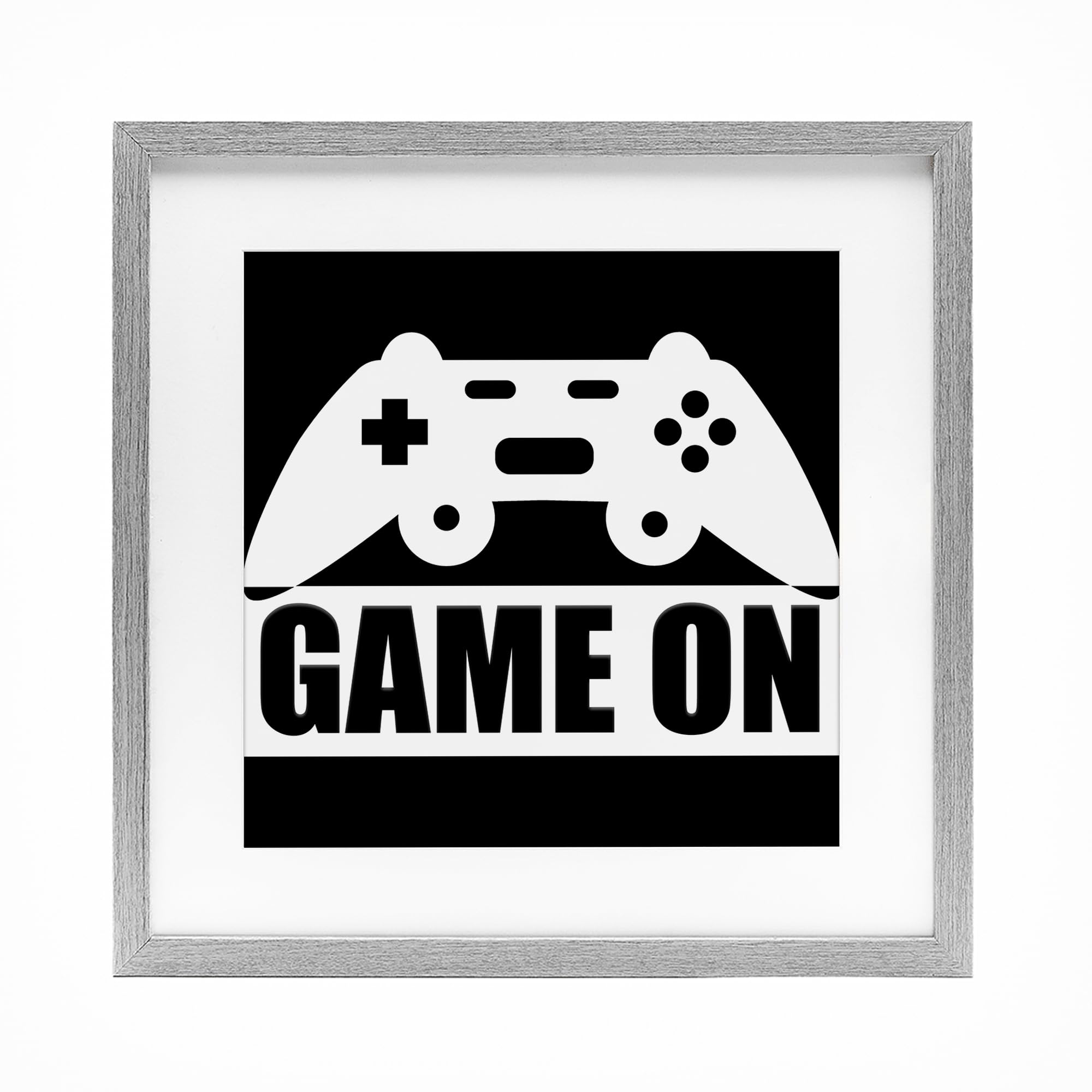 Affiche rétro Game On sous verre pour un salon ou bureau moderne