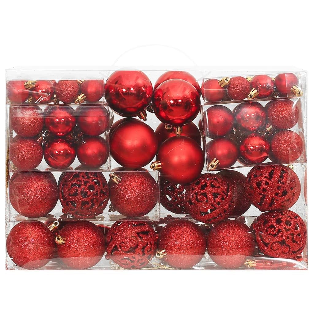 Decor - Juego de 111 bolas de Navidad (poliestireno), color rojo