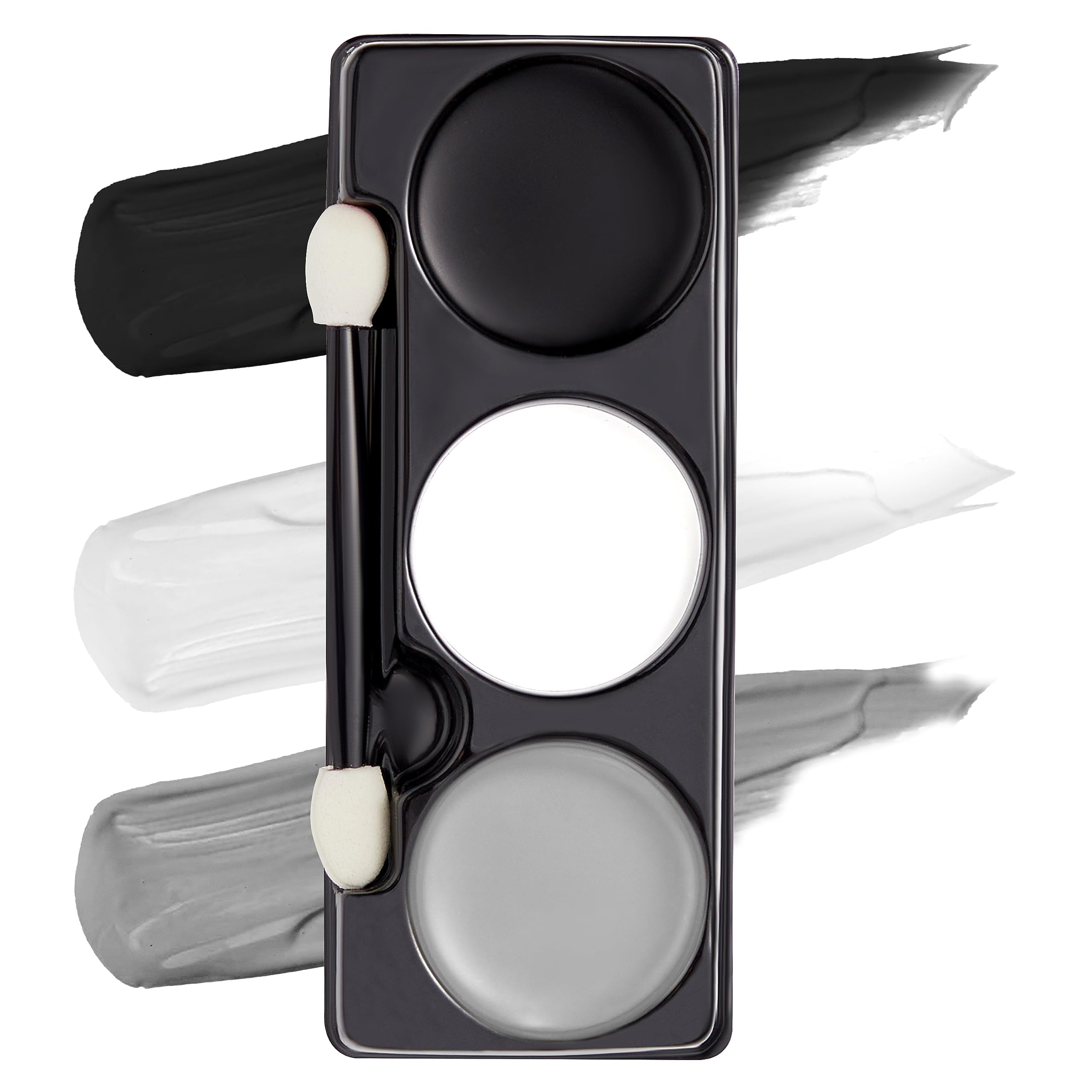 Spooktacular Creations Halloween Makeup Palette 3 Colors Skeleton Face Body Paint with Double-headed Brush for Adult Cosplay SFX Makeup Cosplay Dress Up (7 Oz, Black White Gray )