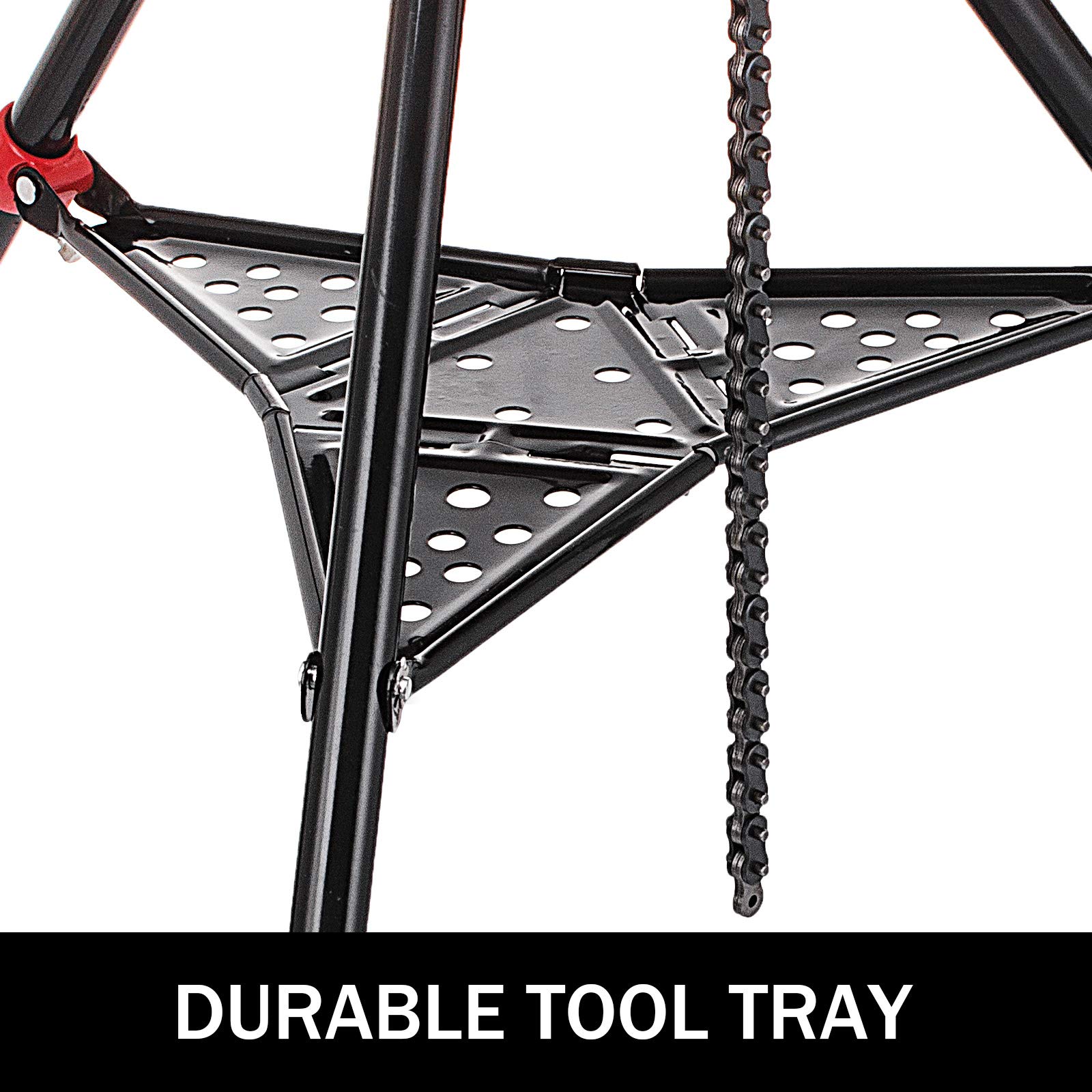 Mophorn 4606 Tripod Pipe Chain Vise 1/8"6" Capacity,Pipe Stand Portable Foldable Steel Legs