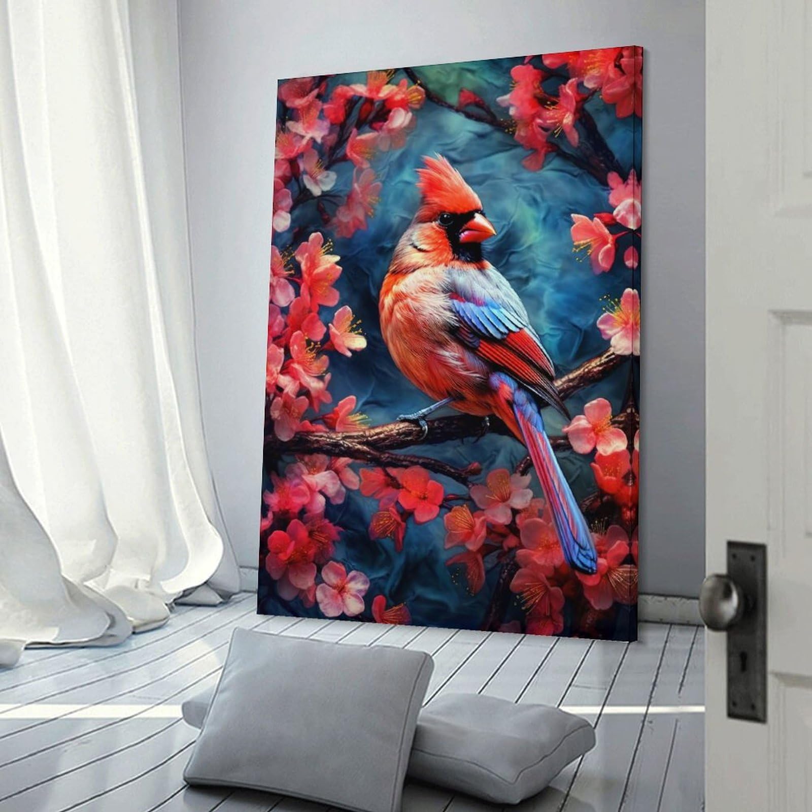 Junmoney Room Decor Wall Art Cardinal Bird, 20x30inch(50x75cm), for Wall Displays, Bedrooms Or Room Updates, A Versatile Canvas Print for Layering